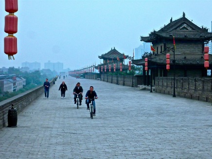 The high walls surrounding Xi'an.