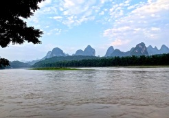 Nearing the arrival destination of Yangshuo, some 100 kilometers downstream from its much larger neighbor Guilin.